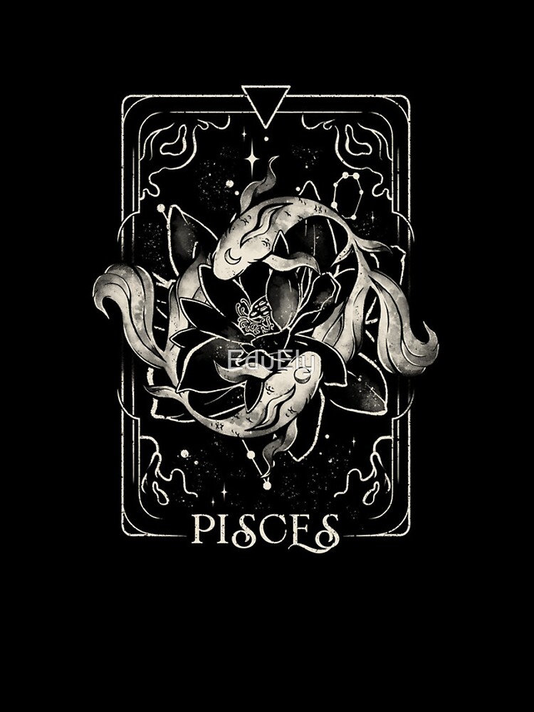 Pisces Card - Dark Tarot Art Zodiac Sign Pisces Gift