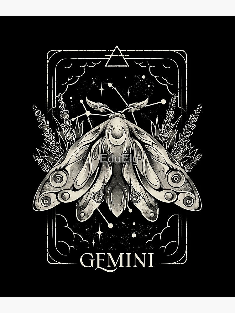 Gemini Card - Dark Tarot Art Zodiac Sign Gemini Gift