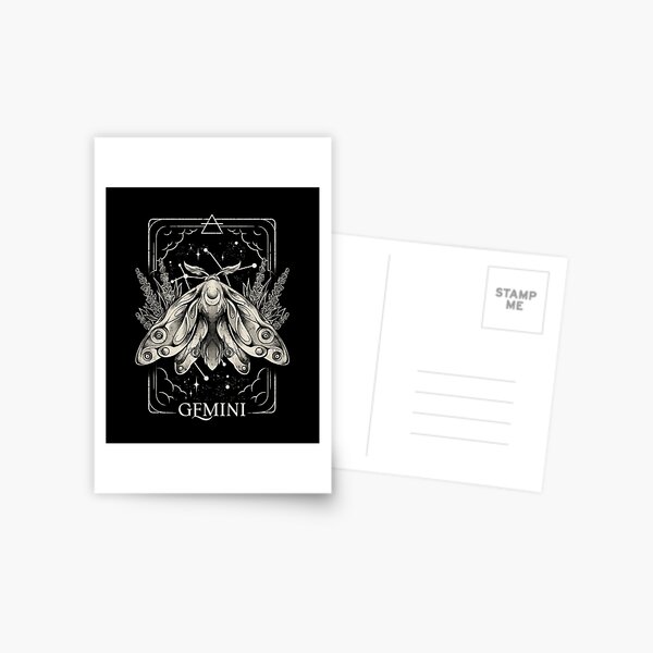 Gemini Card - Dark Tarot Art Zodiac Sign Gemini Gift