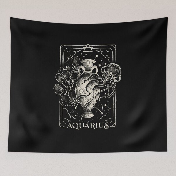Item preview, Aquarius Card - Dark Tarot Art Zodiac Sign Aquarius Gift designed and sold by EduEly.