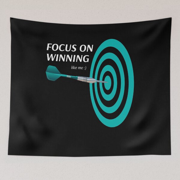 Item preview, Darts focus on winning like me, with dartboard cyan designed and sold by peter2art.