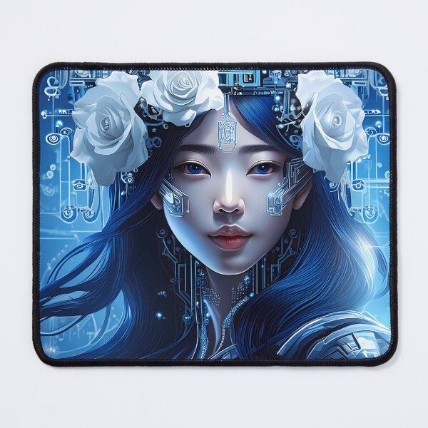Item preview, Futuristic Cybernetic Rose Woman designed and sold by WhiteDoveArt.