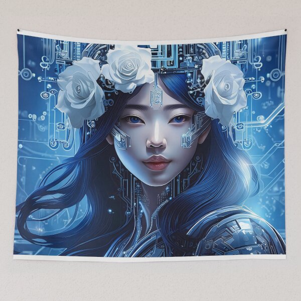 Item preview, Futuristic Cybernetic Rose Woman designed and sold by WhiteDoveArt.