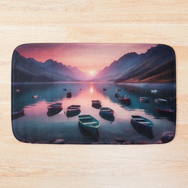 Item preview, Serene Lake Sunset Boats designed and sold by Fashiospice07.