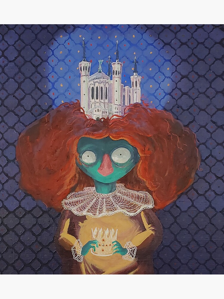 Aperçu 3 sur 3. Sticker avec l'œuvre Dame Fourvière créée et vendue par Modelaine.