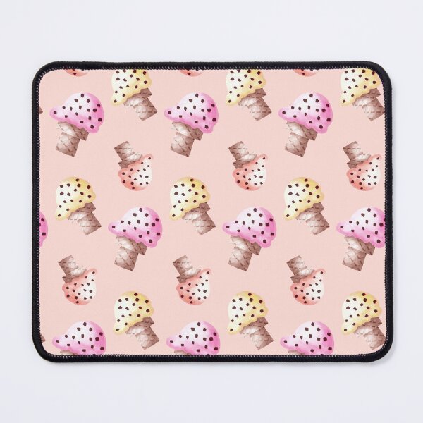 Item preview, Painterly Ice Cream Cones in yellow, pink and Peach on a pastel peach background designed and sold by JasmineGDesigns.