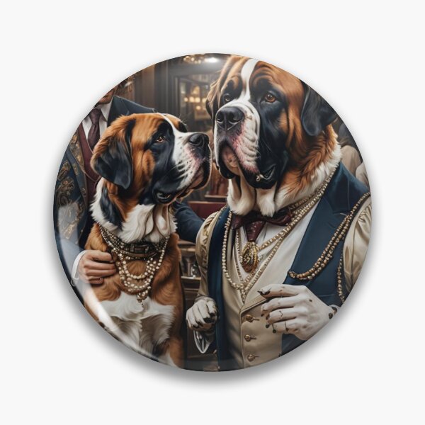 Item preview, Two St Bernards on romantic dinner date. designed and sold by Dawn Kavanagh.