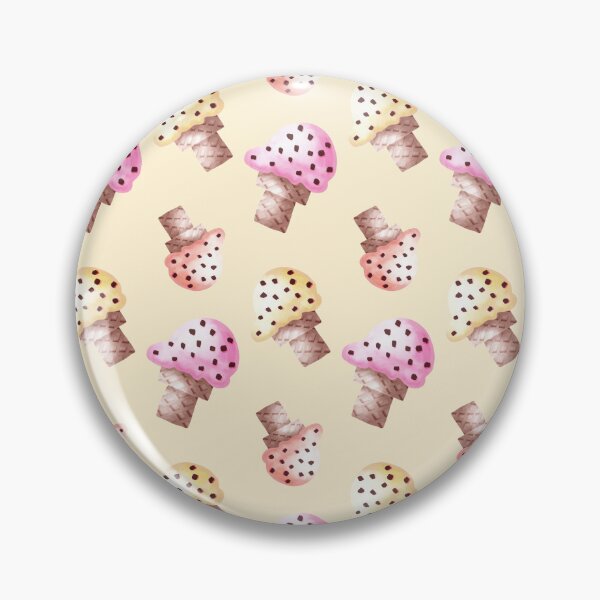 Item preview, Painterly Ice Cream Cones in yellow, pink and Peach on a pastel yellow background designed and sold by JasmineGDesigns.