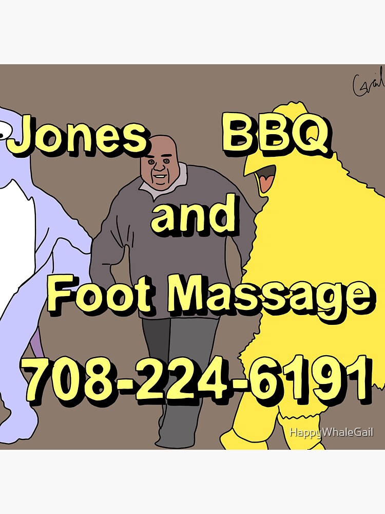 "Jones BBQ and Foot Massage" Sticker for Sale by HappyWhaleGail Redbubble