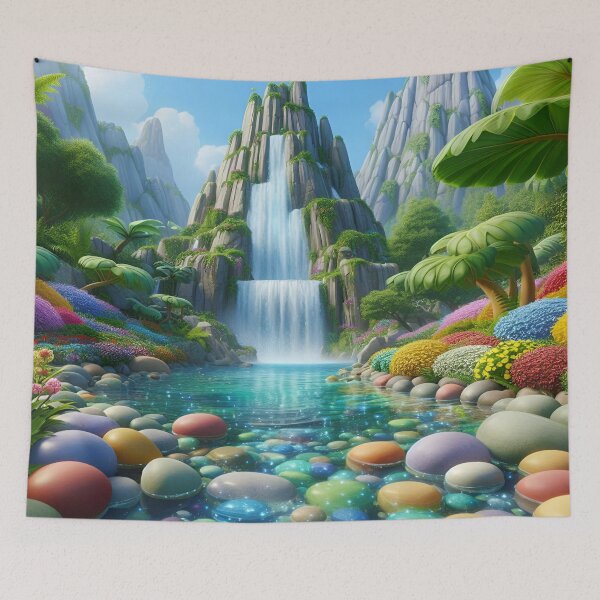 Item preview, Enchanted Waterfall Oasis Art designed and sold by Fashiospice07.