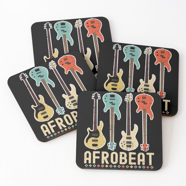 Item preview, Distressed Colorful Afrobeat Guitars | African Dance Music - Black designed and sold by PearlMoonGrapes.