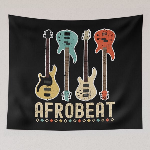 Item preview, Distressed Colorful Afrobeat Guitars | African Dance Music - Black designed and sold by PearlMoonGrapes.