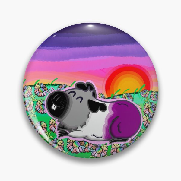 Item preview, Asexual Pride Guinea Pig (with background) designed and sold by LouiEspoArt.