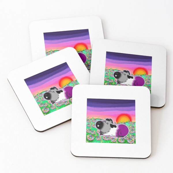 Item preview, Asexual Pride Guinea Pig (with background) designed and sold by LouiEspoArt.