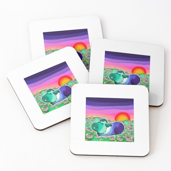 Item preview, Gay Vincian Pride Guinea Pig (with background) designed and sold by LouiEspoArt.