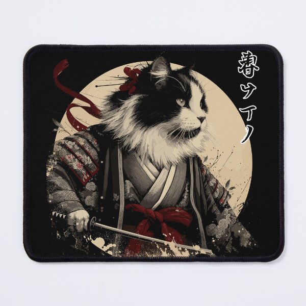 Item preview, Samurai Cat in Battle Stance in Sumi-e Style designed and sold by diegomenjivar92.
