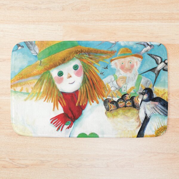 Item preview, Old Farmer On A Wheat Field With Scarecrow And Swallows  designed and sold by Julia Doria.