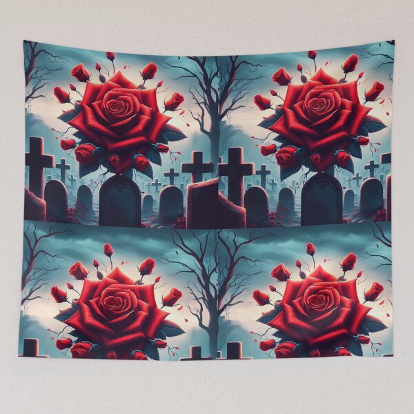 Item preview, a red rose in a graveyard, inspired by: you' re like a rose in a graveyard Dramione quote designed and sold by EmeraldeaArt.