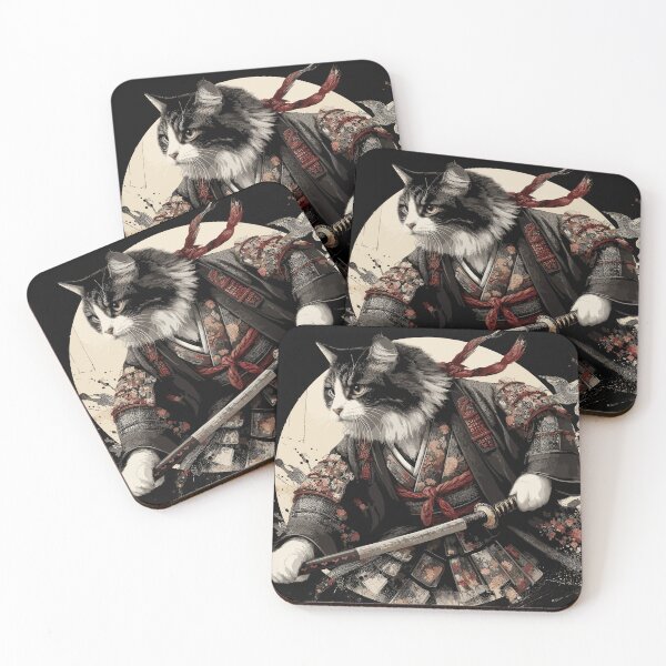 Item preview, Samurai Cat with Katana in Sumi-e Style designed and sold by diegomenjivar92.