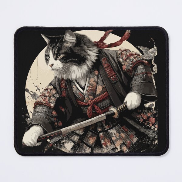 Item preview, Samurai Cat with Katana in Sumi-e Style designed and sold by diegomenjivar92.
