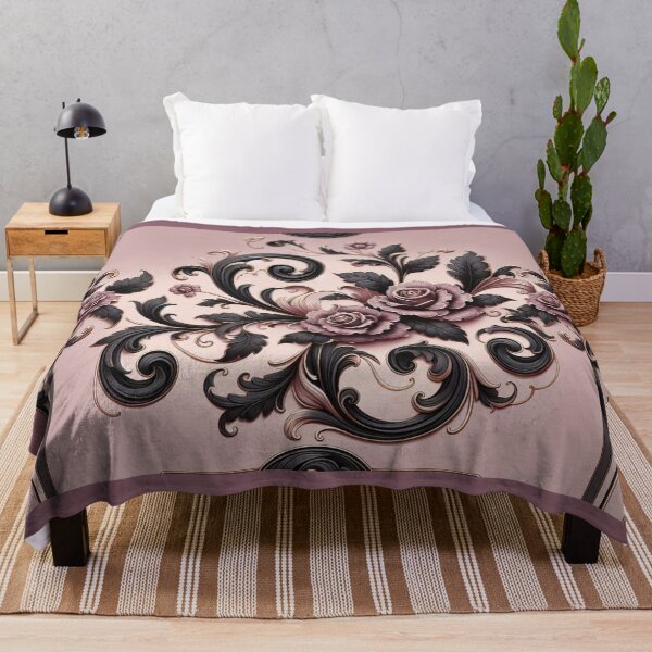 Item preview, Matte Mauve & Black Rococo With Roses designed and sold by DesignsByPrnces.