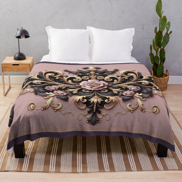 Item preview, Matte Mauve, Gold & Black Rococo With Roses designed and sold by DesignsByPrnces.