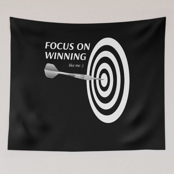 Item preview, Darts focus on winning like me, with gray dartboard designed and sold by peter2art.