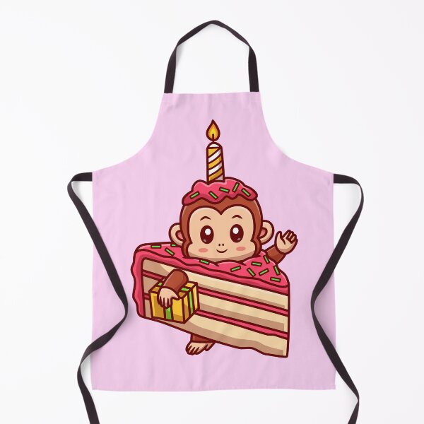 Item preview, Cute Monkey with Birthday Cake Cartoon Vector Icon designed and sold by hjian8219.