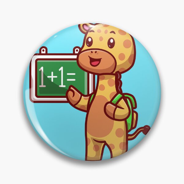 Item preview, Cute Giraffe Student with Chalkboard and Backpack Cartoon Vector Icon designed and sold by hjian8219.