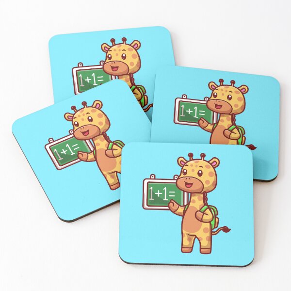 Item preview, Cute Giraffe Student with Chalkboard and Backpack Cartoon Vector Icon designed and sold by hjian8219.