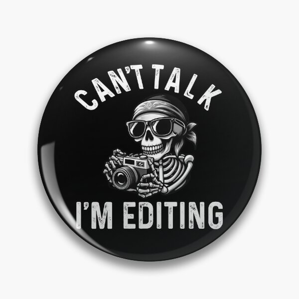 Item preview, Retro Vintage Skeleton Photographer, Can't Talk I'm Editing designed and sold by Surprise Box ⭐⭐⭐⭐⭐.