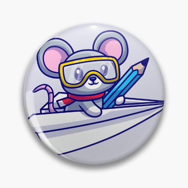 Item preview, Cute Mouse Riding Paper Plane with Pencil Cartoon Vector Icon   designed and sold by hjian8219.