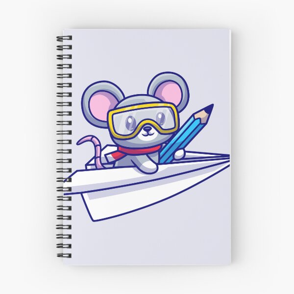 Item preview, Cute Mouse Riding Paper Plane with Pencil Cartoon Vector Icon   designed and sold by hjian8219.
