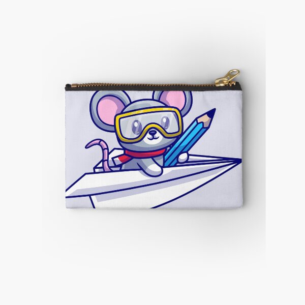 Item preview, Cute Mouse Riding Paper Plane with Pencil Cartoon Vector Icon   designed and sold by hjian8219.