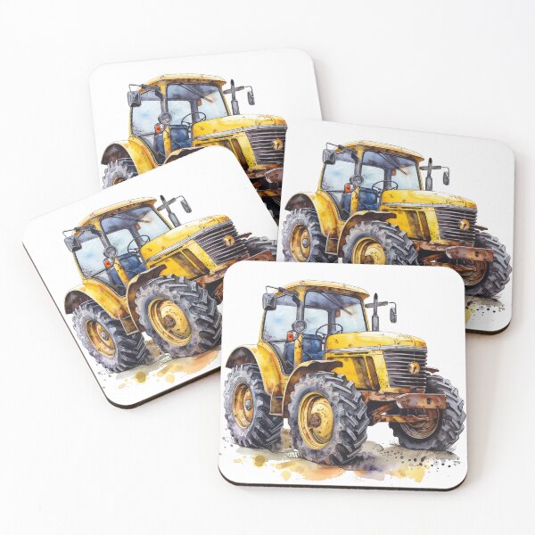 Item preview, yellow Farm Tractor designed and sold by PandaKunst.