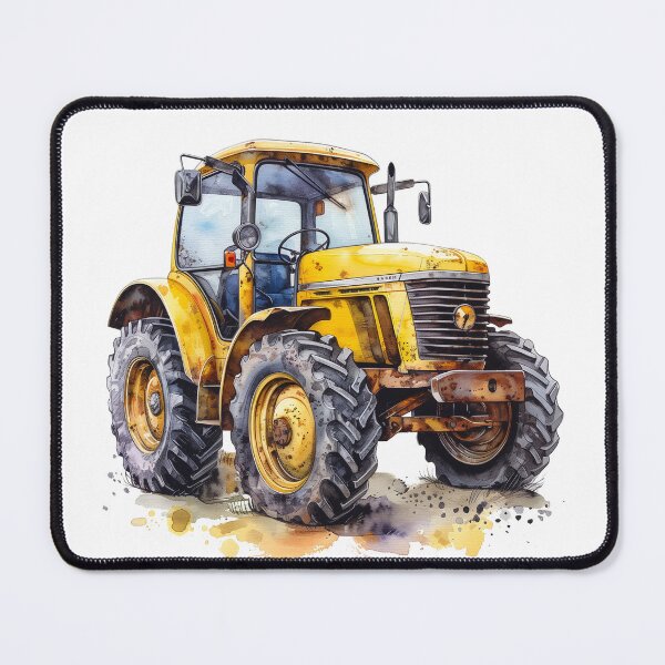 Item preview, yellow Farm Tractor designed and sold by PandaKunst.