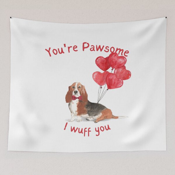 Item preview, Basset Hound Dog My Valentine  designed and sold by beastieboutique.