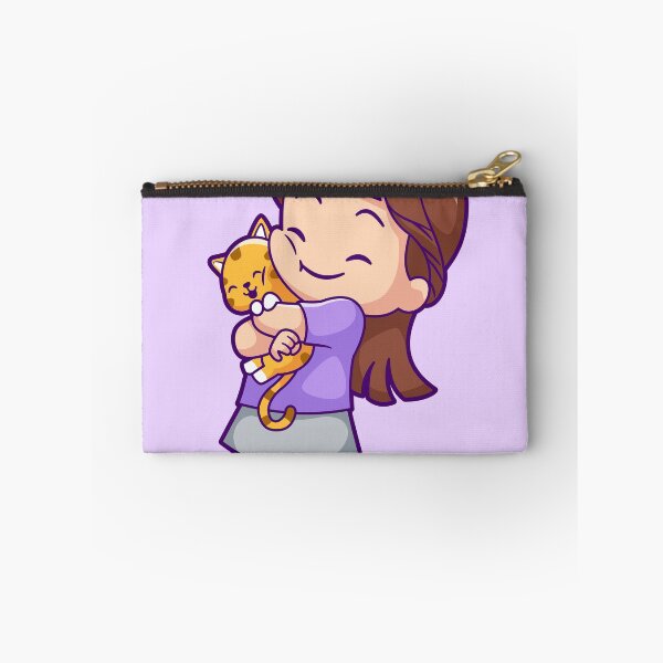 Item preview, Cute Girl Hugging Cat Cartoon Vector Icon designed and sold by hjian8219.