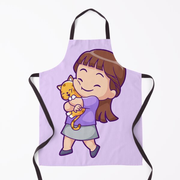 Item preview, Cute Girl Hugging Cat Cartoon Vector Icon designed and sold by hjian8219.