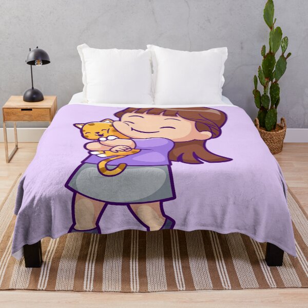 Item preview, Cute Girl Hugging Cat Cartoon Vector Icon designed and sold by hjian8219.