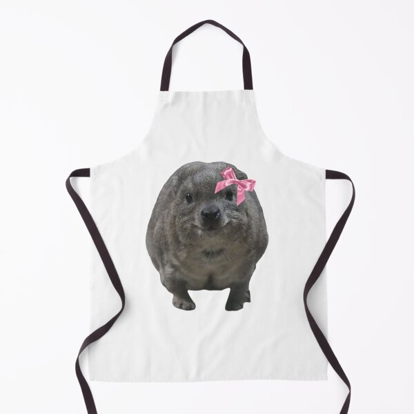 Item preview, cute rock hyrax wearing pink ribbon bow designed and sold by SillyLittleSnek.