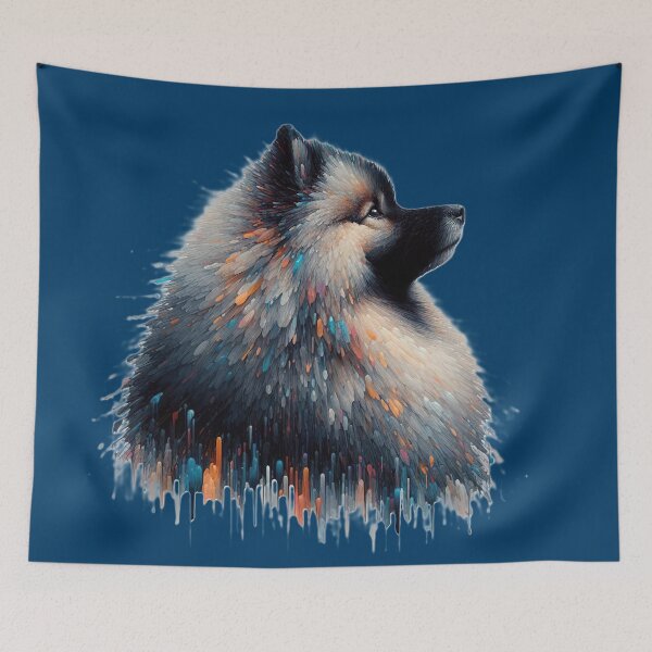 Item preview, Keeshond's Chromatic Contemplation - Expressive Dog Portrait designed and sold by Woof-n-Wear.