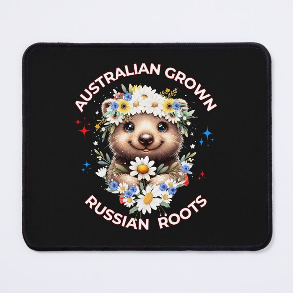 Item preview, Russian roots Australian Grown Sunflower Cornflower Daisy Cute Wombat designed and sold by Oz64.