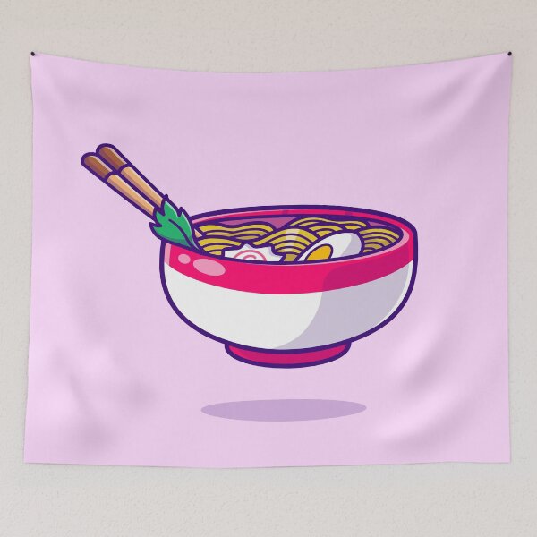 Item preview, Ramen Noodle with Floating Chopsticks Cartoon Vector Icon designed and sold by hjian8219.