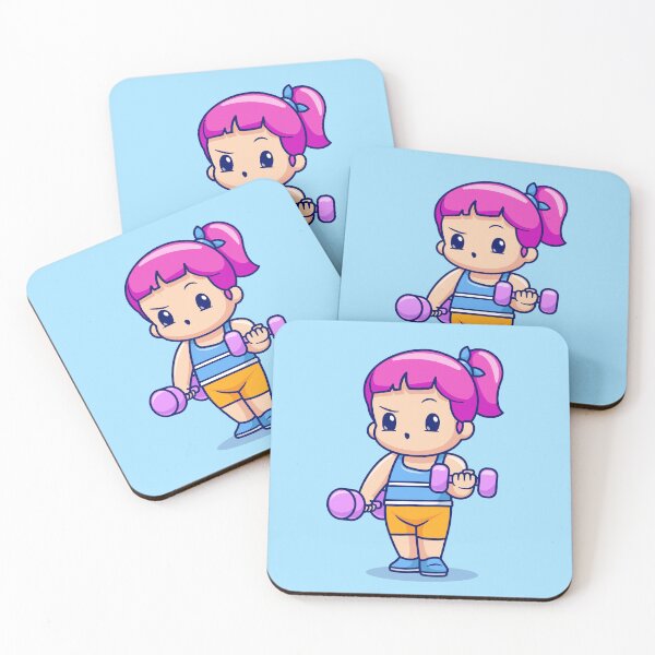 Item preview, Cute Girl Lifting Dumbbell Cartoon Vector Icon designed and sold by hjian8219.