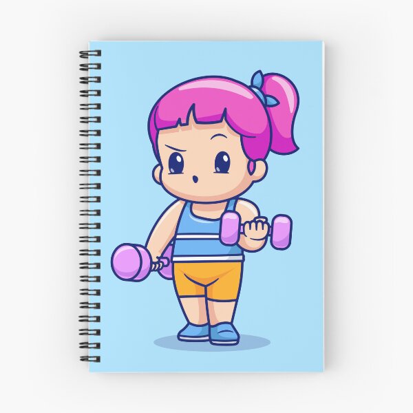 Item preview, Cute Girl Lifting Dumbbell Cartoon Vector Icon designed and sold by hjian8219.