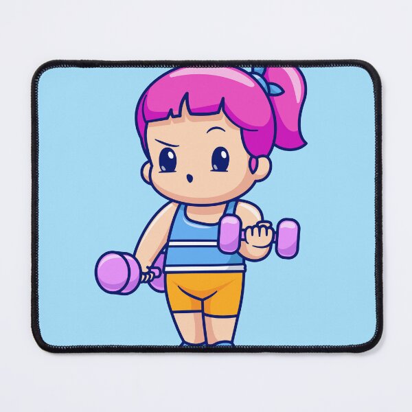 Item preview, Cute Girl Lifting Dumbbell Cartoon Vector Icon designed and sold by hjian8219.