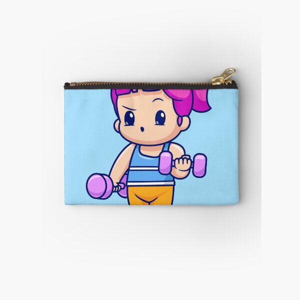 Item preview, Cute Girl Lifting Dumbbell Cartoon Vector Icon designed and sold by hjian8219.