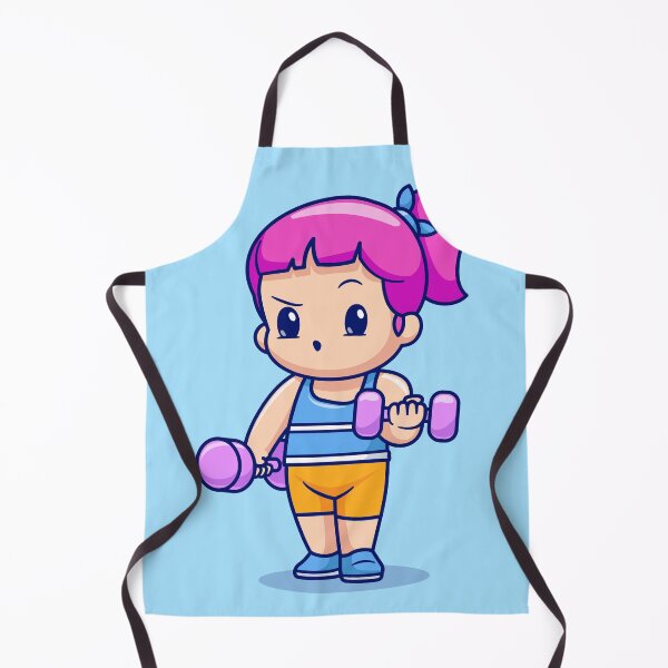 Item preview, Cute Girl Lifting Dumbbell Cartoon Vector Icon designed and sold by hjian8219.
