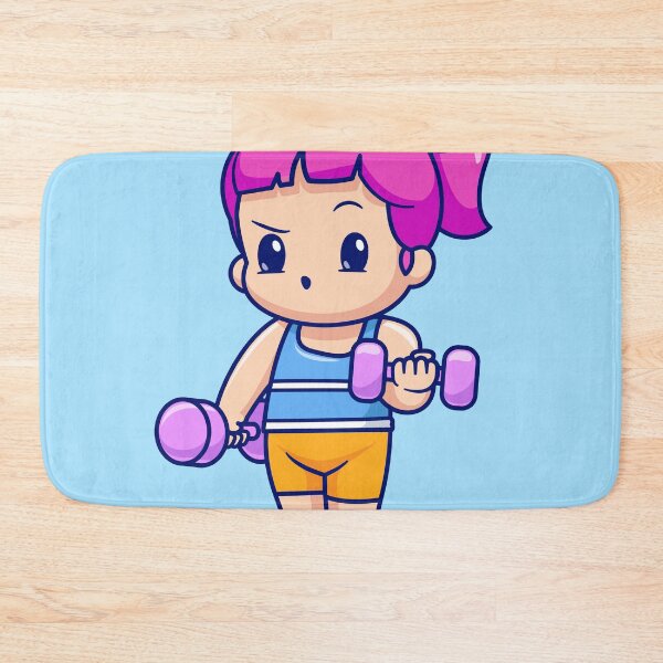 Item preview, Cute Girl Lifting Dumbbell Cartoon Vector Icon designed and sold by hjian8219.